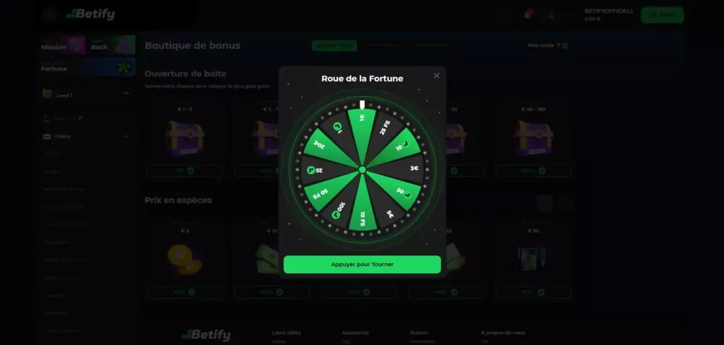betify roue de la fortune 56